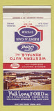 Matchbook Cover - Phil Long Ford Colorado Springs WEAR 30 Strike