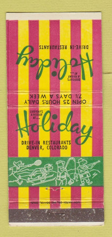 Matchbook Cover - Holiday Drive In Restaurants Denver Colorado Colfax 30 Strike