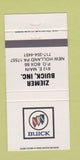 Matchbook Cover - Ziemer Buick New Holland PA 30 Strike