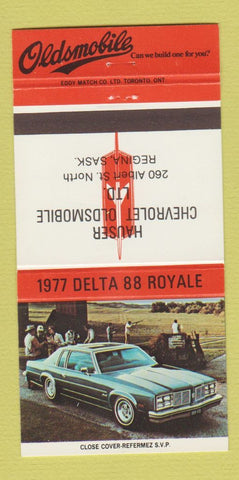 Matchbook Cover - 1977 Oldsmobile Delta 88 Hauser Regina SK WEAR 30 Strike