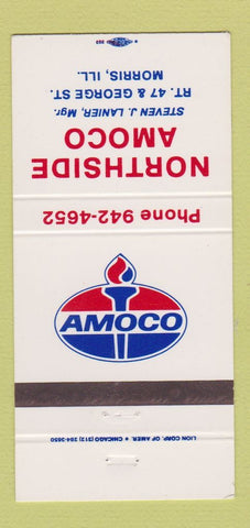 Matchbook Cover - Northside Amoco oil gas Morris IL 30 Strike