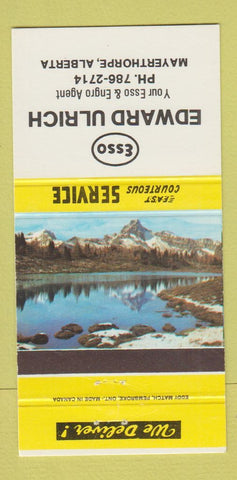 Matchbook Cover - Edward Ulrich Esso oil gas Mayerthorpe AB 30 Strike