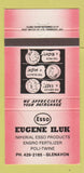 Matchbook Cover - Esso oil gas Eugene Iluk Glenavon SK 30 Strike
