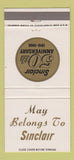 Matchbook Cover - Sinclair oil gas 1966 50th 30 Strike