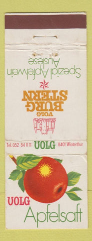 Matchbook Cover - Volg Apefelsaft Drink Burg Stern Switzerland WEAR