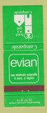 Matchbook Cover - Evian Water Hotel Gril Campanile Paris France
