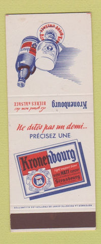 Matchbook Cover - Kronenbourg Beer D'Alsace Paris France SAMPLE #1