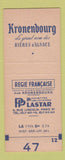 Matchbook Cover - Kronenbourg Beer D'Alsace Paris France SAMPLE #1