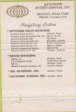 Matchbook Cover - Keystone Valves Houston TX 40 Strike