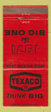 Matchbook Cover - Texaco oil gas Rocky Mountain Region 1971 30 Strike