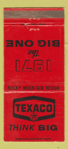 Matchbook Cover - Texaco oil gas Rocky Mountain Region 1971 30 Strike