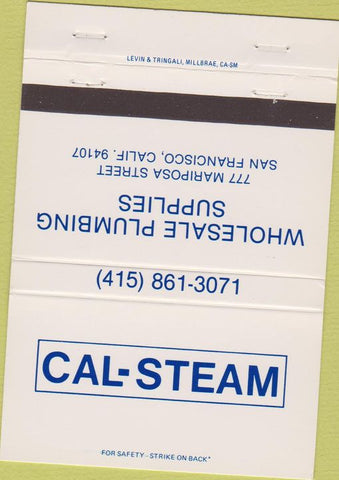 Matchbook Cover - Cal Steam Plumbing supply San Francisco CA 40 Strike