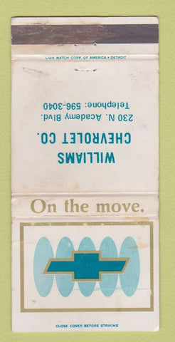 Matchbook Cover - Williams Chevrolet Colorado Springs? WORN 30 Strike
