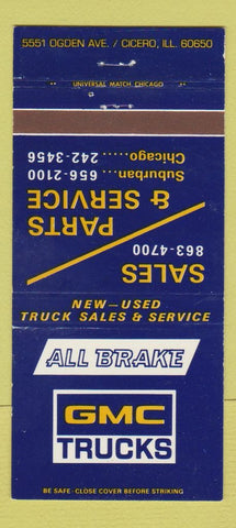 Matchbook Cover - GMC Trucks Cicero IL 30 Strike