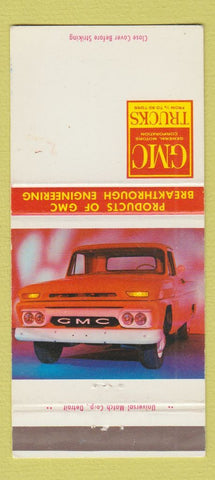 Matchbook Cover - GMC Trucks WEAR 30 Strike