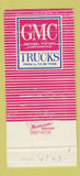 Matchbook Cover - GMC Trucks WEAR 30 Strike