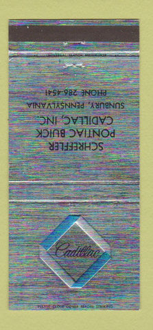 Matchbook Cover - Schreffler Buick Pontiac Cadillac Sunbury PA 30 Strike
