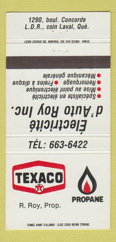 Matchbook Cover - Texaco oil gas Propane Laval QC 30 Strike