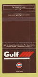 Matchbook Cover - Gulf oil gas Cheltenham UK England BROWN 30 Strike