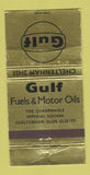 Matchbook Cover - Gulf oil gas Cheltenham UK England GOLD WEAR 30 Strike
