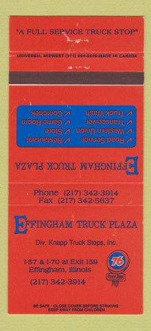 Matchbook Cover - Union 76 oil gas Effingham IL 30 Strike
