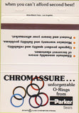 Matchbook Cover - Chromassure O Rings Park Seals Holland OH 40 Strike