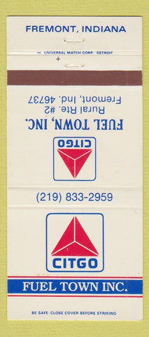 Matchbook Cover - Citgo oil gas Fuel Town Fremont IN 30 Strike