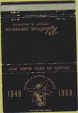Matchbook Cover - Robotron Corp 1958 Detroit MI WEAR 40 Strike