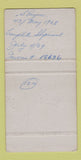 Matchbook Cover - Saint Malo Eau Mineral Water Quebec QC WEAR 30 Strike