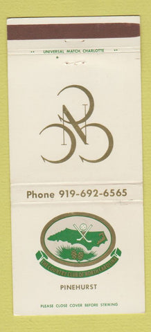 Matchbook Cover - Pinehurst Country Club NC 30 Strike