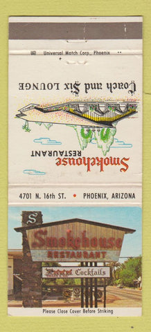 Matchbook Cover - Smokehouse Restaurant Phoenix AZ WORN 30 Strike
