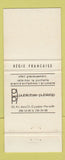 Matchbook Cover - Gini Bitter Lemon Tonic WEAR France