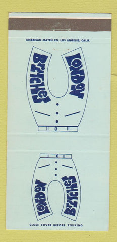 Matchbook Cover - London Britches Pants Jeans CA  30 Strike