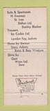 Matchbook Cover - Howard Still's Men's Clothes La Habra Anaheim CA 30 Strike