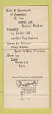 Matchbook Cover - Howard Still's Men's Clothes La Habra Anaheim CA 30 Strike