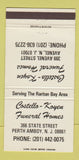 Matchbook Cover - Costello Koyen Funeral Homes Perth Amboy NJ Avenel 30 Strike