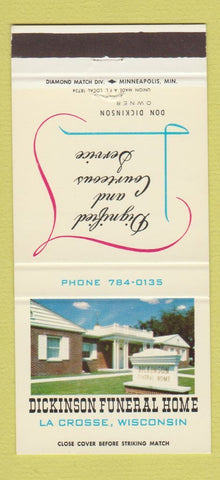 Matchbook Cover - Dickinson Funeral Home La Crosse WI 30 Strike