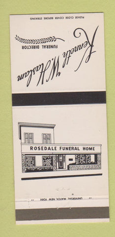 Matchbook Cover - Kenneth Haslam Funeral Home Rosedale LI NY 30 Strike