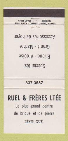Matchbook Cover - Ruel & Breres Brick Stone Levis QC 30 Strike