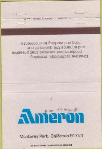 Matchbook Cover - Ameron Monterey Park CA 40 Strike