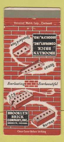 Matchbook Cover - Brooklyn Brick Company Brooklyn IN WORN 30 Strike