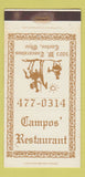 Matchbook Cover - Campos' Restaurant Canton OH WEAR 30 Strike