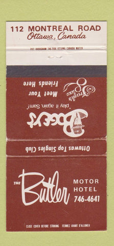 Matchbook Cover - Butler Motor Hotel Ottawa ON WEAR Bogey's 30 Strike