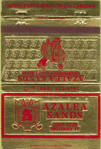 Matchbook Cover - Azalea Sands Golf Course Myrtle Beach SC 40 Strike