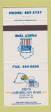 Matchbook Cover - JRJ's American Bar Edmonton AB 30 Strike