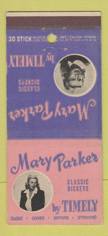 Matchbook Cover - Mary Parker Women's Clothes New York City 30 Stick