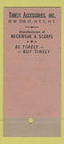 Matchbook Cover - Mary Parker Women's Clothes New York City 30 Stick