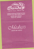 Matchbook Cover - Sandes Hotel Casino Atlantic City NJ 40 Strike