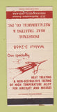 Matchbook Cover Industrial Heat Treating Indianapolis IN aircraft WEAR 30 Strike