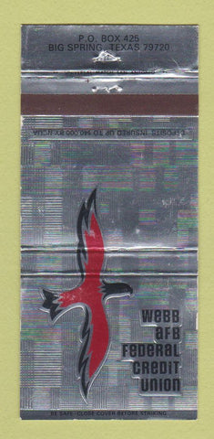 Matchbook Cover - Webb Air Force Base Credit Union 30 Strike
